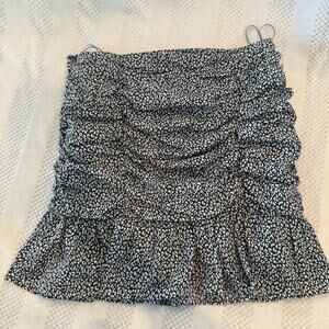 mable leopard cheetah printed cinched ruffle skirt size medium M